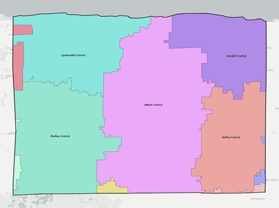 Orleans County NY school district boundaries map