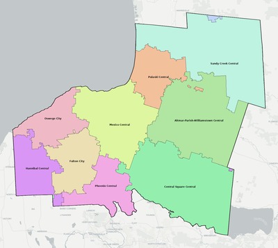 Oswego County NY school district boundaries map
