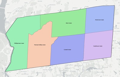Putnam County NY townships and subdivisions map