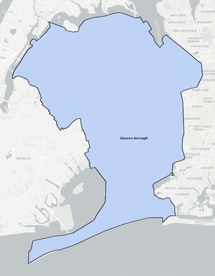 Queens County NY townships and subdivisions map