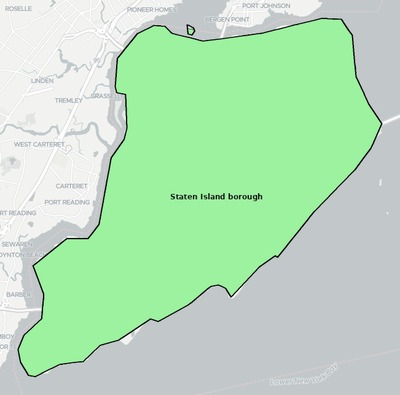 Richmond County NY townships and subdivisions map