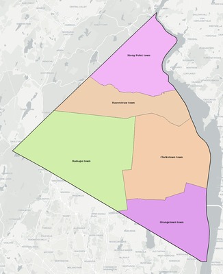 Rockland County NY townships and subdivisions map
