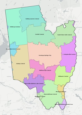 Saratoga County NY school district boundaries map