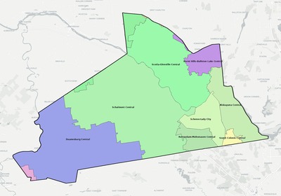 Schenectady County NY school district boundaries map