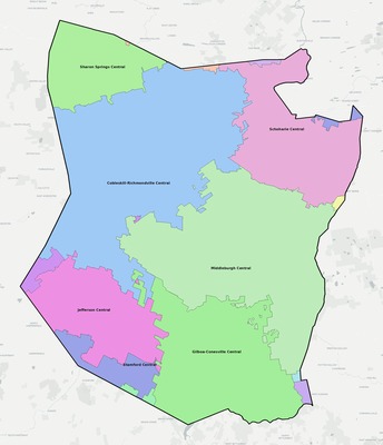 Schoharie County NY school district boundaries map
