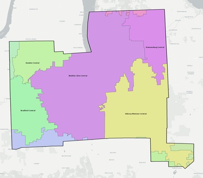 Schuyler County NY school district boundaries map