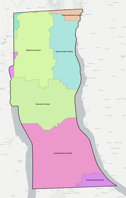 Seneca County NY school district boundaries map