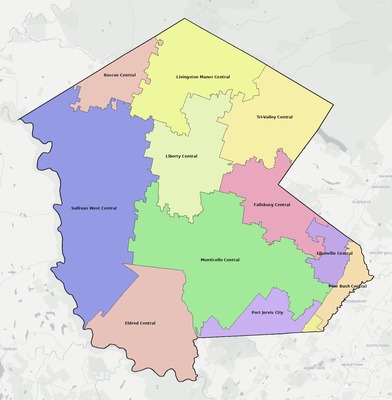 Sullivan County NY school district boundaries map