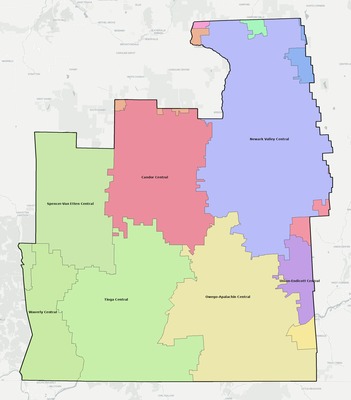 Tioga County NY school district boundaries map