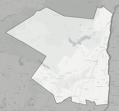 Ulster County NY county basemap context