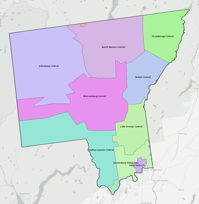 Warren County NY school district boundaries map