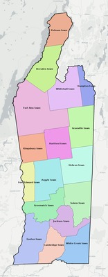 Washington County NY townships and subdivisions map