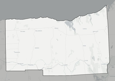 Wayne County NY county basemap context