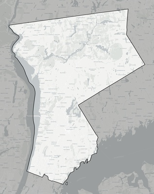 Westchester County NY county basemap context