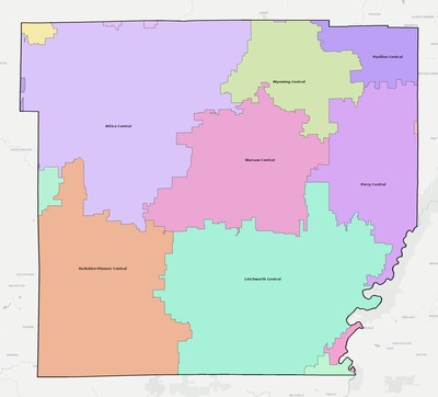 Wyoming County NY school district boundaries map