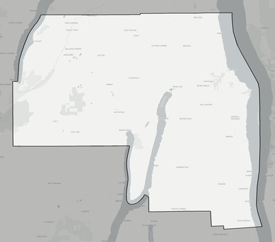 Yates County NY county basemap context