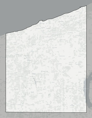 Ashtabula County OH county basemap context