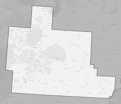 Athens County OH county basemap context