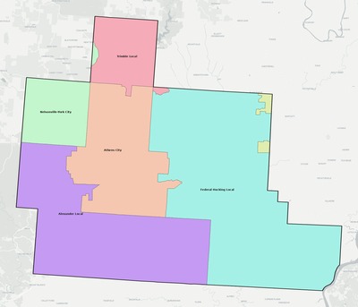 Athens County OH school district boundaries map