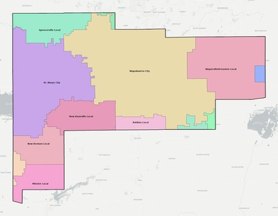 Auglaize County OH school district boundaries map