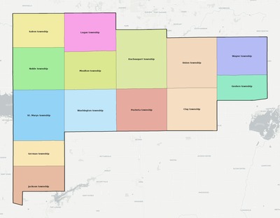Auglaize County OH townships and subdivisions map