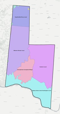 Brown County OH school district boundaries map