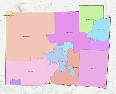 Butler County OH school district boundaries map