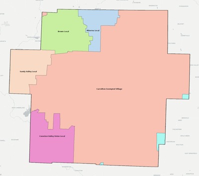 Carroll County OH school district boundaries map