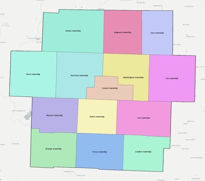 Carroll County OH townships and subdivisions map