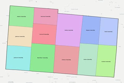 Champaign County OH townships and subdivisions map
