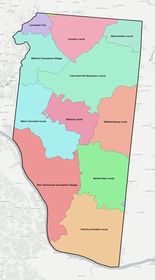 Clermont County OH school district boundaries map