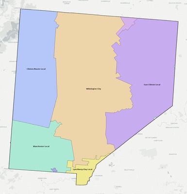 Clinton County OH school district boundaries map