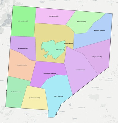 Clinton County OH townships and subdivisions map