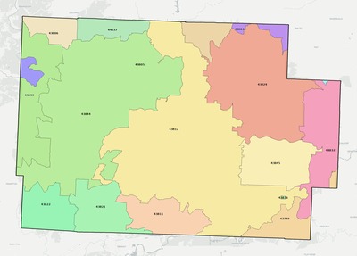 Coshocton County OH ZIP code boundaries map