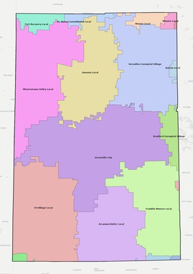 Darke County OH school district boundaries map