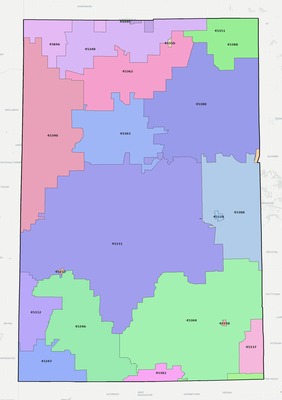 Darke County OH ZIP code boundaries map