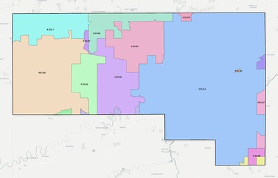 Defiance County OH ZIP code boundaries map
