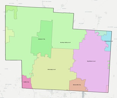 Delaware County OH school district boundaries map