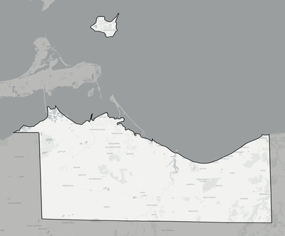 Erie County OH county basemap context