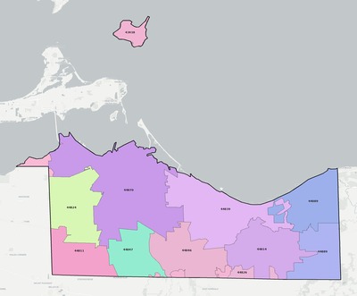 Erie County OH ZIP code boundaries map