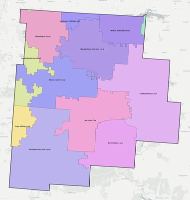Fairfield County OH school district boundaries map