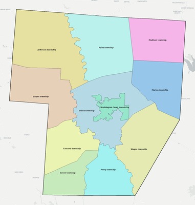 Fayette County OH townships and subdivisions map