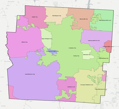 Franklin County OH school district boundaries map