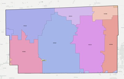 Fulton County OH ZIP code boundaries map