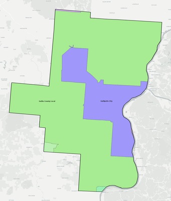 Gallia County OH school district boundaries map