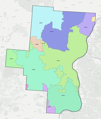 Gallia County OH ZIP code boundaries map
