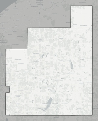 Geauga County OH county basemap context