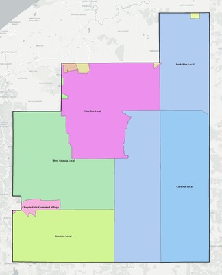 Geauga County OH school district boundaries map