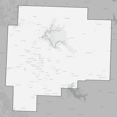 Guernsey County OH county basemap context