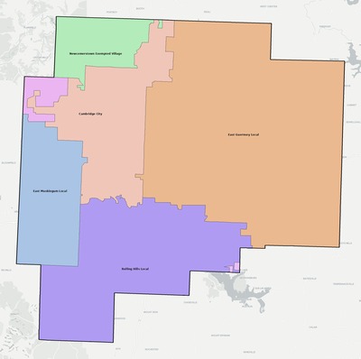 Guernsey County OH school district boundaries map